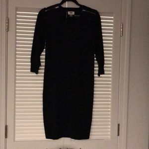 Navy Sweater Dress w/ Zipper Detail